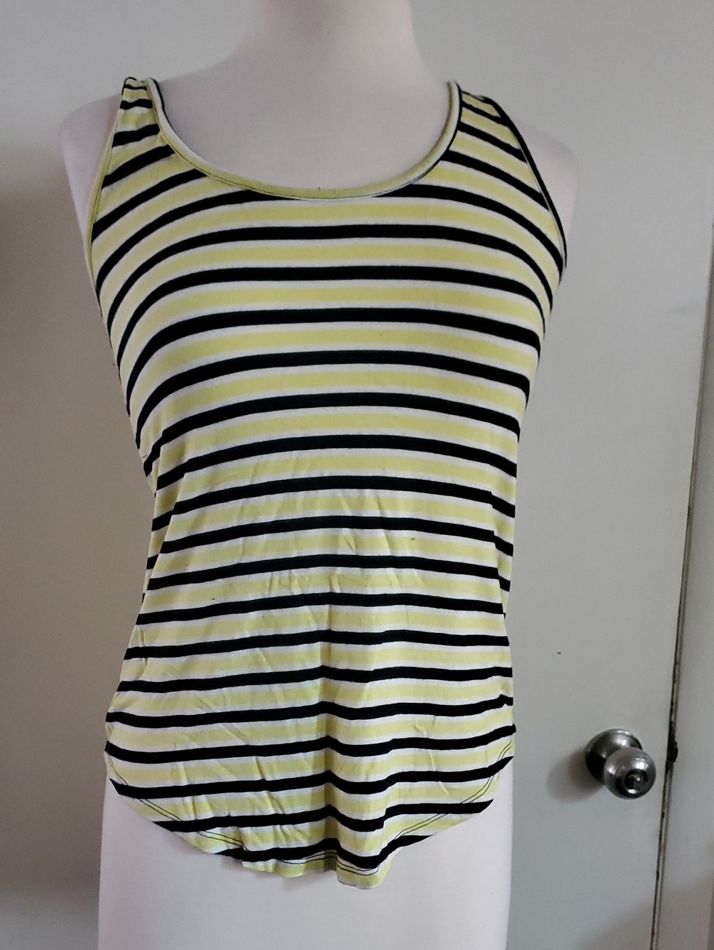 Old Navy Yellow and Black Striped Tank Top